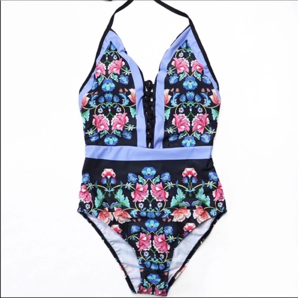 Vivian Boutique Swim New Women Floral Print One Piece Swimsuit